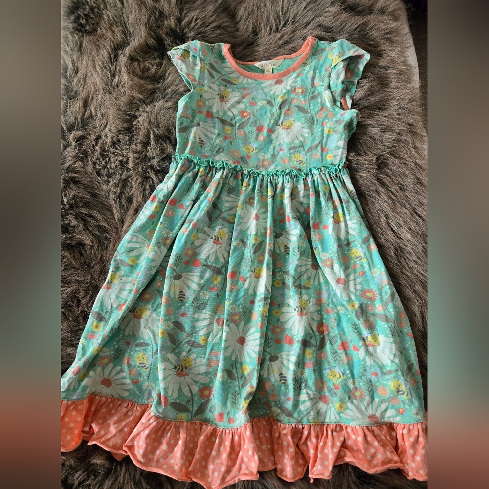 Matilda Jane Bees Mint and Coral Floral Dress